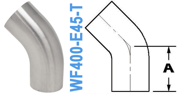 45° Elbow With Tangent TUBE OD: 4.00" (WF400 - E45 - T) - Chemtech Scientific Incorporated