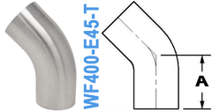 45° Elbow With Tangent TUBE OD: 4.00" (WF400 - E45 - T) - Chemtech Scientific Incorporated