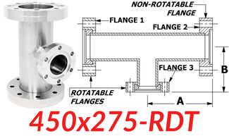 4.50" CF to 2.75" CF Reducing Tee (450x275 - RDT) - Chemtech Scientific Incorporated