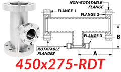 4.50" CF to 2.75" CF Reducing Tee (450x275 - RDT) - Chemtech Scientific Incorporated