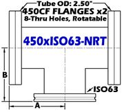 4.50" OD Conflat To ISO63 Non - Reducing Tee 450xISO63 - NRT - Chemtech Scientific Incorporated
