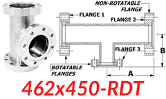 4.62" CF to 4.50" CF Reducing Tee (462x450 - RDT) - Chemtech Scientific Incorporated