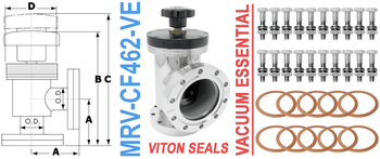 4.62" OD Conflat Manual Right Angle Valve (MRV - CF462 - VE) - Chemtech Scientific Incorporated