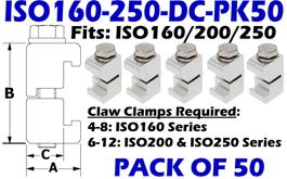 50 Double Claw Clamp Aluminum Fits: ISO160, ISO200 ISO250 (ISO160 - 250 - DC - PK50) - Chemtech Scientific Incorporated