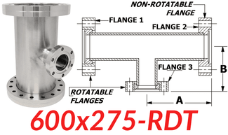 6.00" CF to 2.75" CF Reducing Tee (600x275 - RDT) - Chemtech Scientific Incorporated