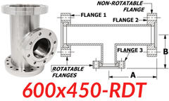 6.00" CF to 4.50" CF Reducing Tee (600x450-RDT)