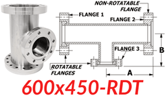 6.00" CF to 4.50" CF Reducing Tee (600x450 - RDT) - Chemtech Scientific Incorporated
