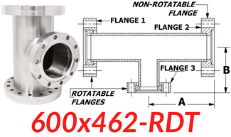 6.00" CF to 4.62" CF Reducing Tee (600x462 - RDT) - Chemtech Scientific Incorporated