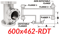 6.00" CF to 4.62" CF Reducing Tee (600x462 - RDT) - Chemtech Scientific Incorporated