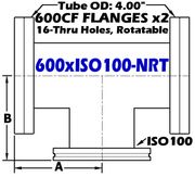 6.00" Conflat OD To ISO100 Non - Reducing Tee 600xISO100 - NRT - Chemtech Scientific Incorporated