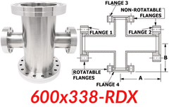 6.00"" OD CF to 3.38"" OD Conflat Reducing Cross 600x338 - RDX - Chemtech Scientific Incorporated