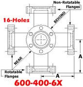 6.00" OD Conflat Flange Six - Way Cross (600 - 400 - 6X) - Chemtech Scientific Incorporated