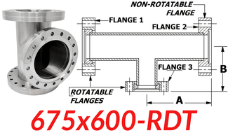 6.75" CF to 6.00" CF Reducing Tee (675x600 - RDT) - Chemtech Scientific Incorporated