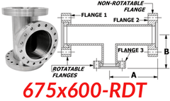 6.75" CF to 6.00" CF Reducing Tee (675x600 - RDT) - Chemtech Scientific Incorporated