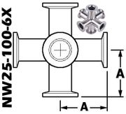 6 - WAY Cross, NW25 (NW25 - 100 - 6X) - Chemtech Scientific Incorporated