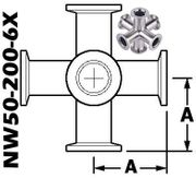 6 - WAY Cross, NW50 (NW50 - 200 - 6X) - Chemtech Scientific Incorporated