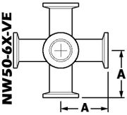 6 - WAY Cross, NW50 (NW50 - 6X - VE) - Chemtech Scientific Incorporated