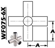 6 - Way Cross Weld Body (0.75" Tube OD) WF075 - 6X - Chemtech Scientific Incorporated