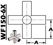 6 - Way Cross Weld Body (1.50" Tube OD) WF150 - 6X - Chemtech Scientific Incorporated