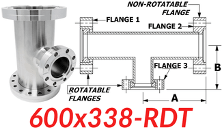 6.00" CF to 3.38" CF Reducing Tee (600x338 - RDT) - Chemtech Scientific Incorporated