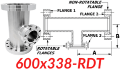 6.00" CF to 3.38" CF Reducing Tee (600x338 - RDT) - Chemtech Scientific Incorporated