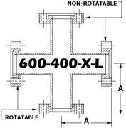 6.00"" OD Conflat Flange FOUR WAY CROSS (Long) (600 - 400 - X - L) - Chemtech Scientific Incorporated