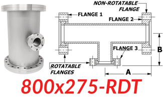 8.00" CF to 2.75" CF Reducing Tee (800x275-RDT)