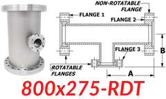 8.00" CF to 2.75" CF Reducing Tee (800x275 - RDT) - Chemtech Scientific Incorporated
