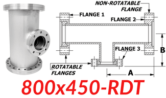 8.00" CF to 4.50" CF Reducing Tee (800x450 - RDT) - Chemtech Scientific Incorporated