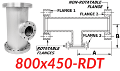 8.00" CF to 4.50" CF Reducing Tee (800x450 - RDT) - Chemtech Scientific Incorporated