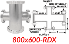 8.00"" OD CF to 6.00"" OD Conflat Reducing Cross 800x600 - RDX - Chemtech Scientific Incorporated