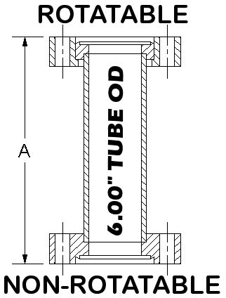 "8.00"" OD Conflat Flange Full Nipple, 11.00"" OAL 800 - 600 - N" - Chemtech Scientific Incorporated