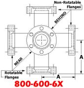 8.00" OD Conflat Flange Six - Way Cross (800 - 600 - 6X) - Chemtech Scientific Incorporated