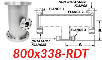 8.00" CF to 3.38" CF Reducing Tee (800x338 - RDT) - Chemtech Scientific Incorporated