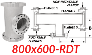 8.00" CF to 6.00" CF Reducing Tee (800x600 - RDT) - Chemtech Scientific Incorporated