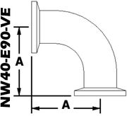 90 Degree Elbow, NW40 (NW40 - E90 - VE) - Chemtech Scientific Incorporated