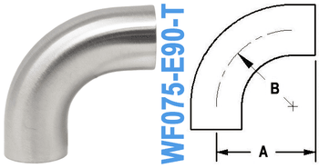 90° Elbow With Tangent Tube OD: 0.75" (WF075 - E90 - T) - Chemtech Scientific Incorporated