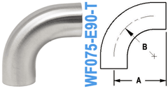 90° Elbow With Tangent Tube OD: 0.75" (WF075 - E90 - T) - Chemtech Scientific Incorporated