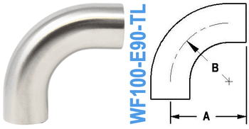 90° Elbow With Tangent Tube OD: 1.00" (Long) (WF100 - E90 - TL) - Chemtech Scientific Incorporated