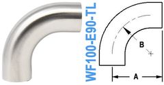 90° Elbow With Tangent Tube OD: 1.00" (Long) (WF100 - E90 - TL) - Chemtech Scientific Incorporated