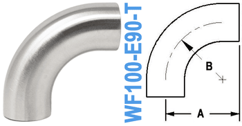 90° Elbow With Tangent Tube OD: 1.00" (WF100 - E90 - T) - Chemtech Scientific Incorporated