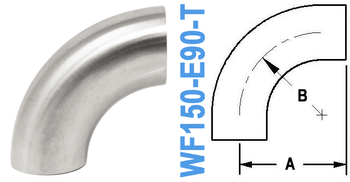 90° Elbow With Tangent Tube OD: 1.50" (WF150 - E90 - T) - Chemtech Scientific Incorporated