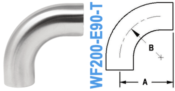 90° Elbow With Tangent Tube OD: 2.00" (WF200 - E90 - T) - Chemtech Scientific Incorporated