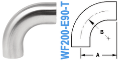 90° Elbow With Tangent Tube OD: 2.00" (WF200 - E90 - T) - Chemtech Scientific Incorporated