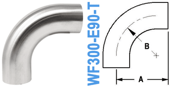 90° Elbow With Tangent Tube OD: 3.00" (WF300 - E90 - T) - Chemtech Scientific Incorporated