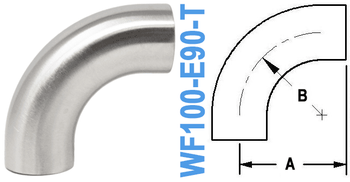 90° Elbow With Tangent Tube OD: 1.00" (WF100-E90-T)