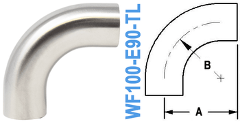 90° Elbow With Tangent Tube OD: 1.00" (Long) (WF100-E90-TL)