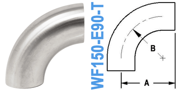 90° Elbow With Tangent Tube OD: 1.50" (WF150-E90-T)