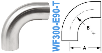 90° Elbow With Tangent Tube OD: 3.00" (WF300-E90-T)