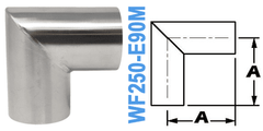 90° Mitered Elbow TUBE OD: 2.50" WF250 - E90M - Chemtech Scientific Incorporated